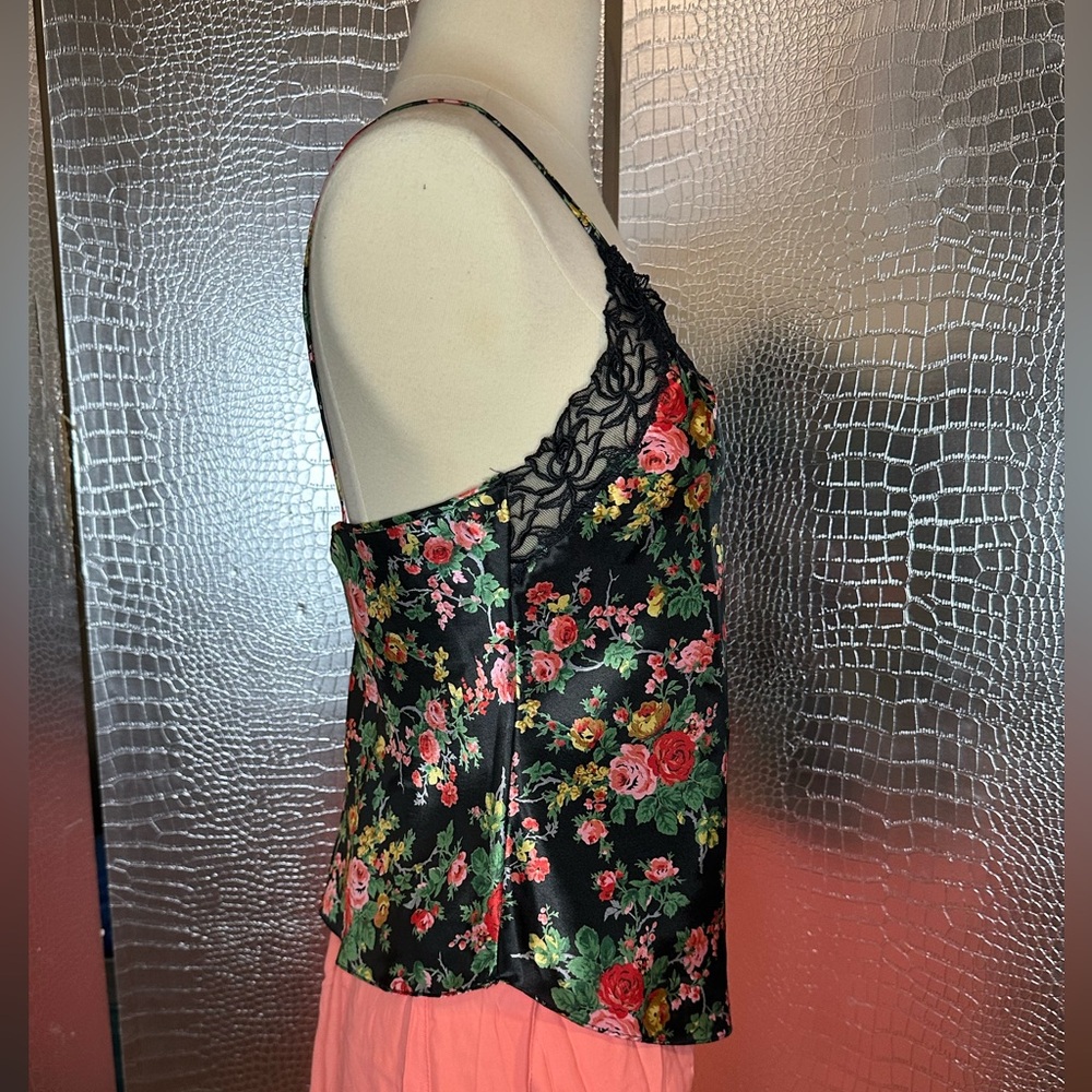 Victoria's Secret Black and Pink Floral Vintage Camisole Size Small - Picture 4 of 8